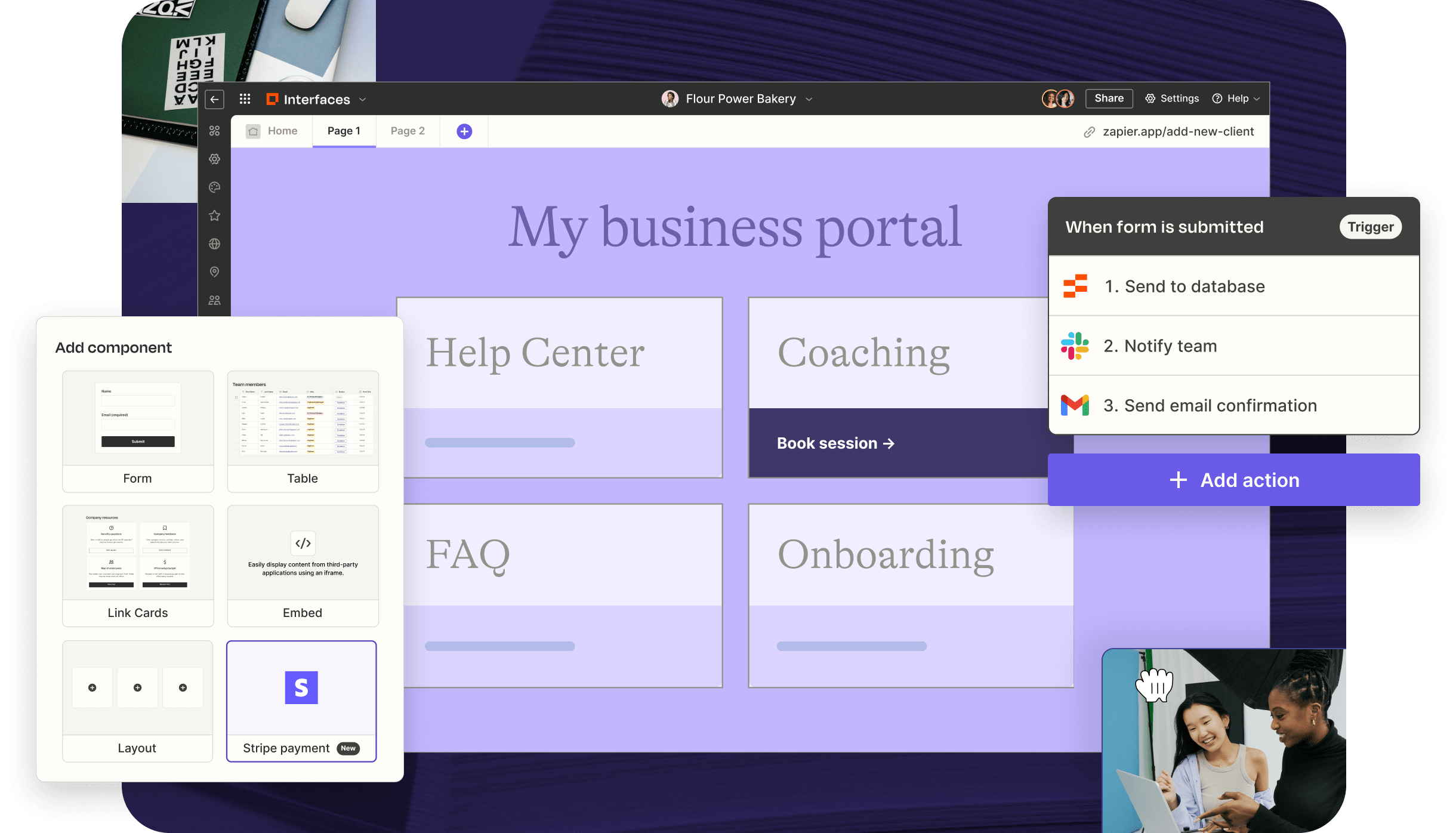 Interfaces dashboard