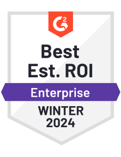 G2 Badge - Best Est. ROI - Winter 2024